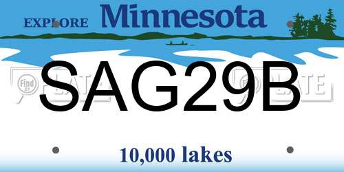 SAG29B Minnesota License Plate