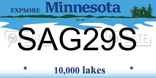 SAG29S Minnesota License Plate