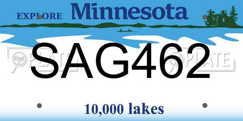SAG462 Minnesota License Plate