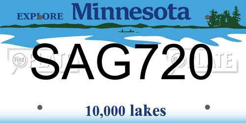 SAG720 Minnesota License Plate