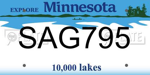 SAG795 Minnesota License Plate