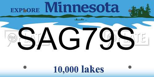 SAG79S Minnesota License Plate