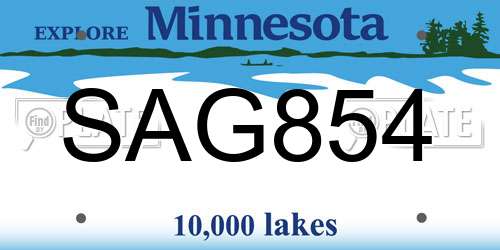 SAG854 Minnesota License Plate