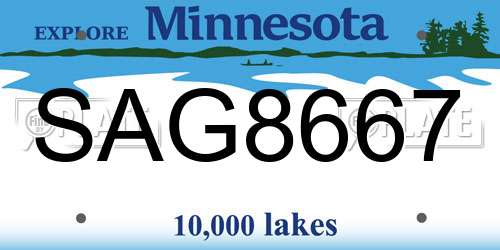 SAG8667 Minnesota License Plate