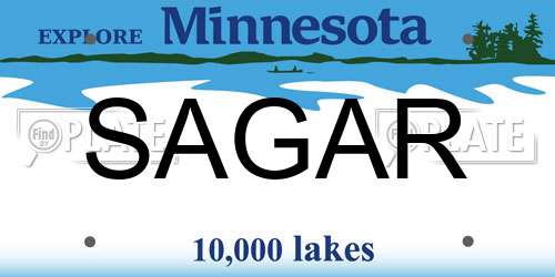 SAGAR Minnesota License Plate