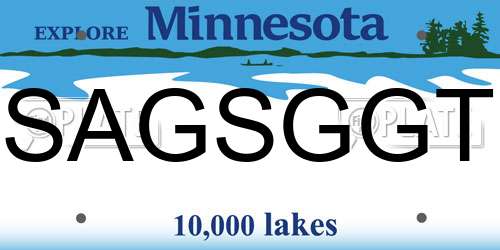 SAGSGGT Minnesota License Plate