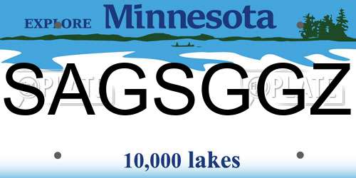 SAGSGGZ Minnesota License Plate