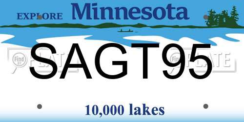 SAGT95 Minnesota License Plate