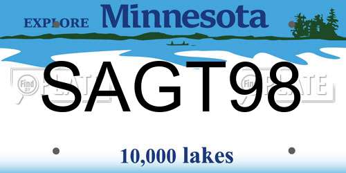 SAGT98 Minnesota License Plate
