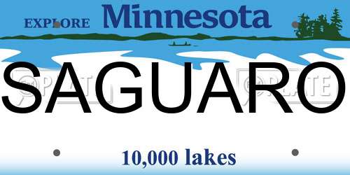 SAGUARO Minnesota License Plate