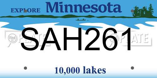 SAH261 Minnesota License Plate
