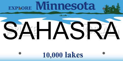 SAHASRA Minnesota License Plate