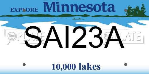 SAI23A Minnesota License Plate