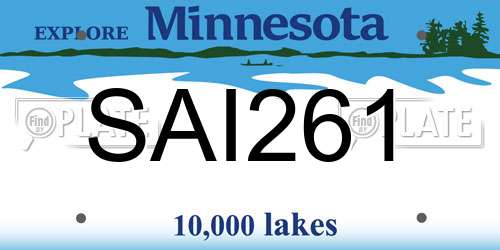 SAI261 Minnesota License Plate