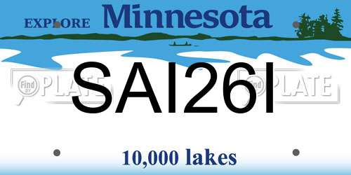 SAI26I Minnesota License Plate