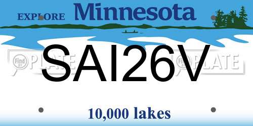 SAI26V Minnesota License Plate
