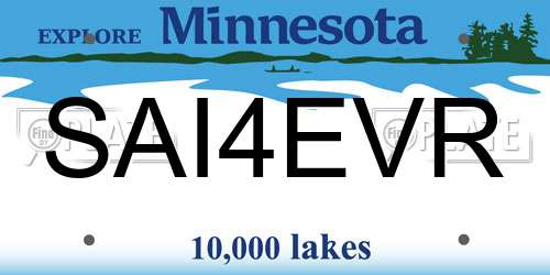 SAI4EVR Minnesota License Plate