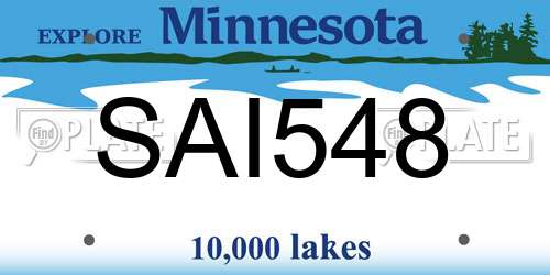 SAI548 Minnesota License Plate