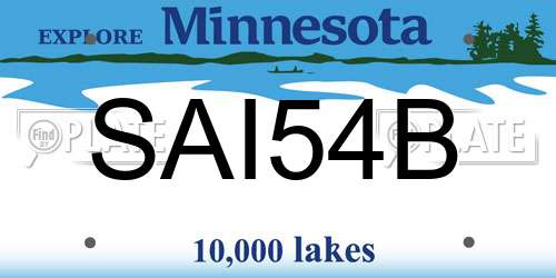SAI54B Minnesota License Plate