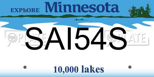 SAI54S Minnesota License Plate