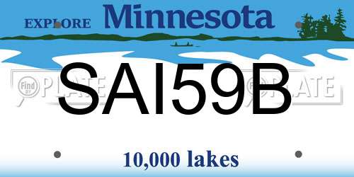 SAI59B Minnesota License Plate