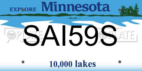 SAI59S Minnesota License Plate
