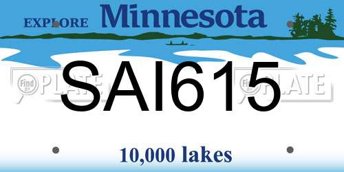 SAI615 Minnesota License Plate
