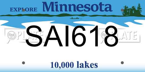 SAI618 Minnesota License Plate