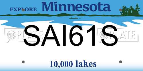 SAI61S Minnesota License Plate
