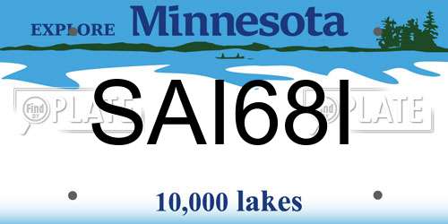 SAI68I Minnesota License Plate