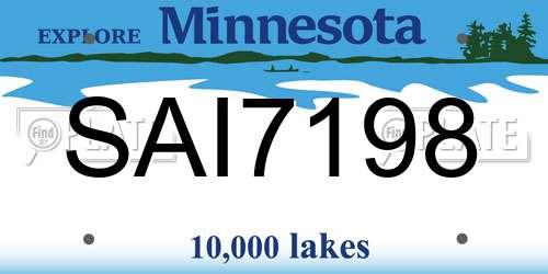 SAI7198 Minnesota License Plate