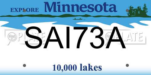 SAI73A Minnesota License Plate