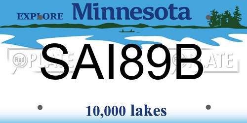 SAI89B Minnesota License Plate