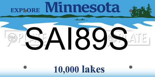 SAI89S Minnesota License Plate