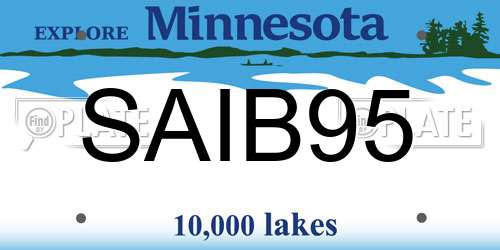 SAIB95 Minnesota License Plate