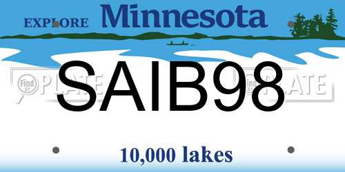 SAIB98 Minnesota License Plate