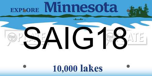 SAIG18 Minnesota License Plate