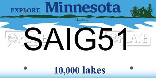 SAIG51 Minnesota License Plate
