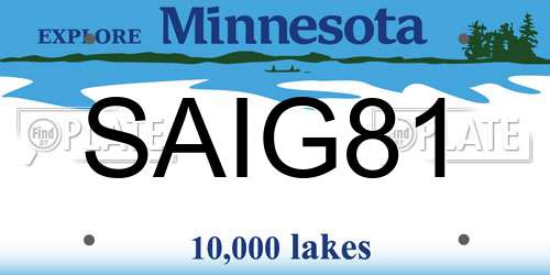 SAIG81 Minnesota License Plate