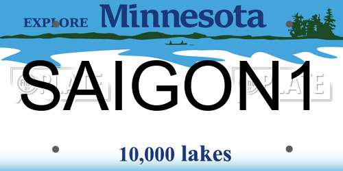 SAIGON1 Minnesota License Plate