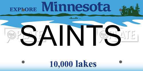 SAINTS Minnesota License Plate