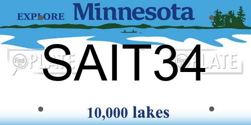 SAIT34 Minnesota License Plate
