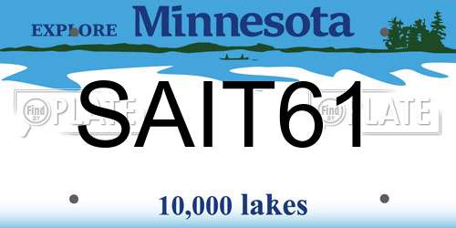 SAIT61 Minnesota License Plate