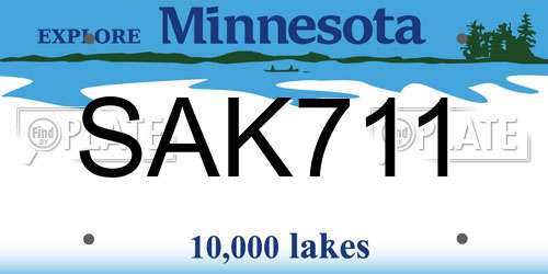 SAK711 Minnesota License Plate