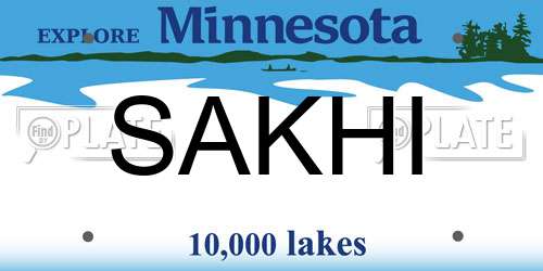 SAKHI Minnesota License Plate