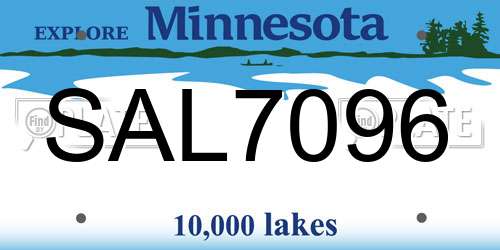 SAL7096 Minnesota License Plate