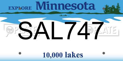 SAL747 Minnesota License Plate