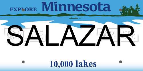 SALAZAR Minnesota License Plate