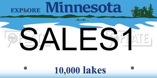 SALES1 Minnesota License Plate