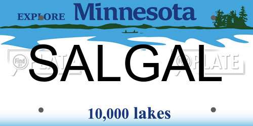 SALGAL Minnesota License Plate